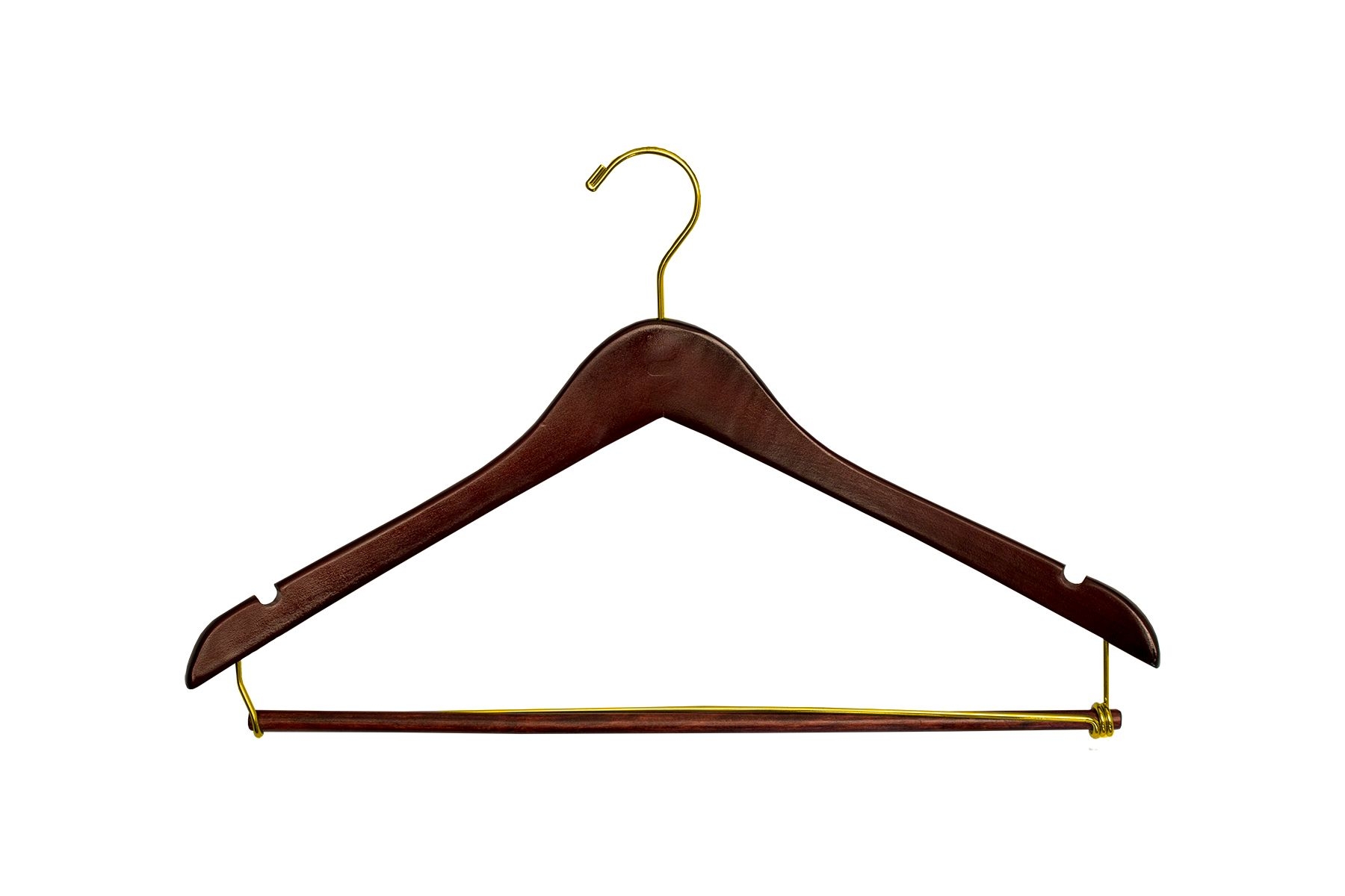 34271-BRASS HARDWARE, WALNUT LACQUER FINISH, SMALL NOTCH, LOCK BAR, 100 PER CASE