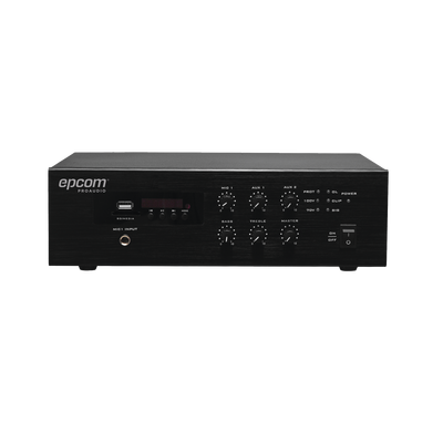 SF-B120-Mini Amplificador de Audio Mezclador | 120W RMS | Sistema 70/100V | MP3 | Tuner | Bluetooth | Musica ambiental y Voceo