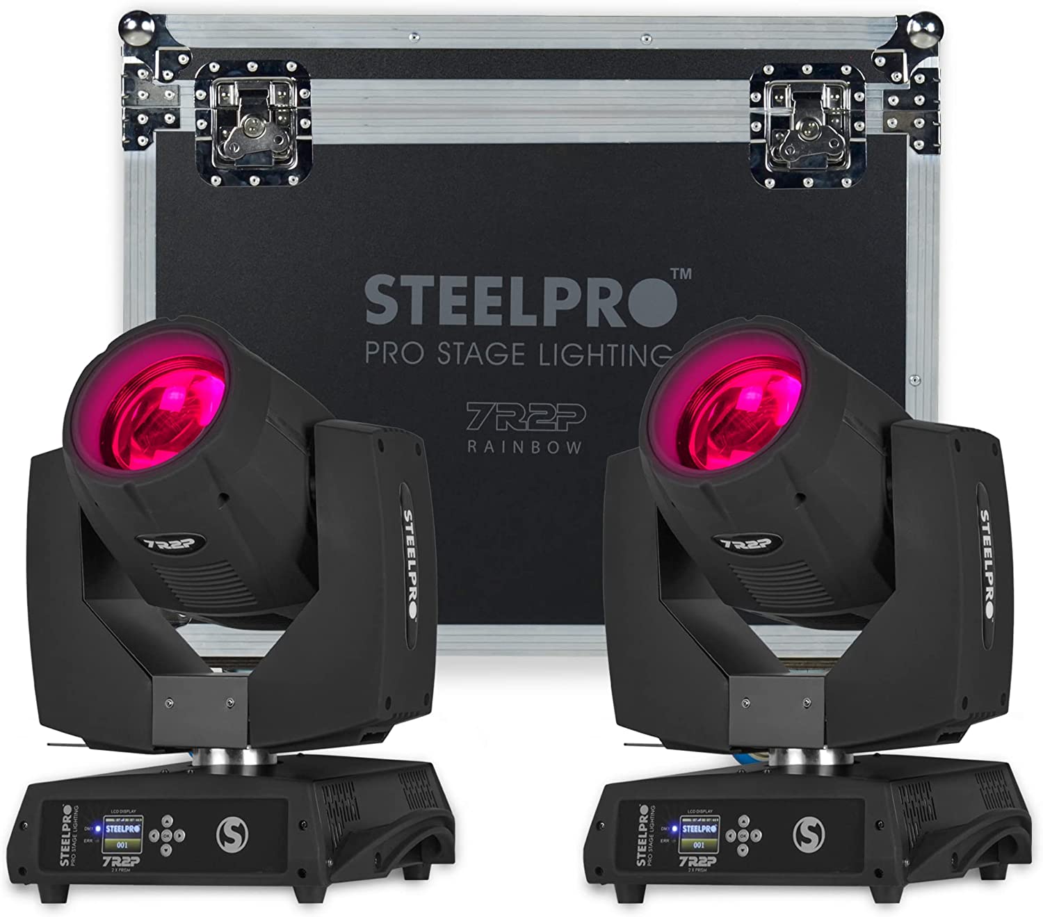Beam 7r Arcoíris - Kit De 2 Cabezas Móviles Beam 7r Arcoíris + Case - Steelpro
