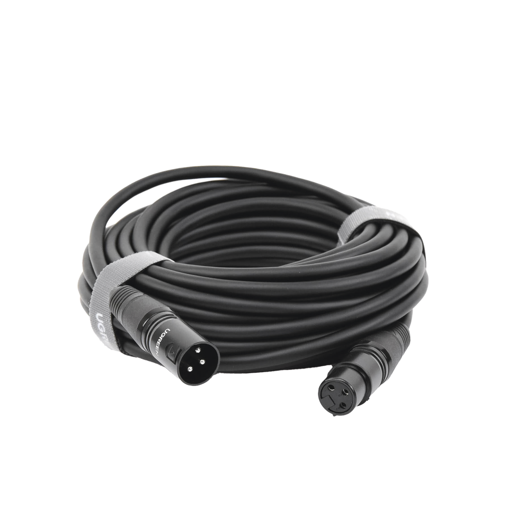 20714 - Cable para Micrófono XLR Tipo Canon Macho a Hembra / 10 Metros / Plug & Play / Antiinterferencias / Triple Blindaje / Alta Calidad / Color Negro