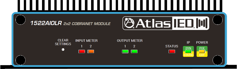 IED1522AIOLR Módulo de E/S de audio CobraNet 2x2 con lógica y relés