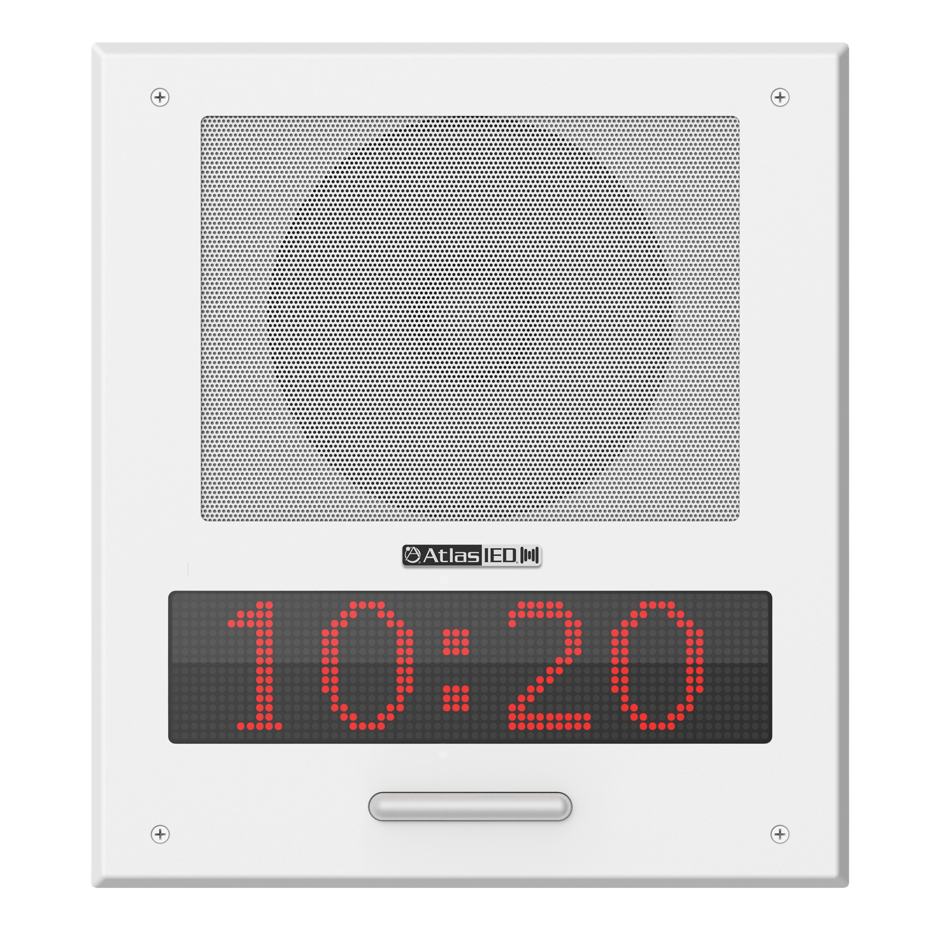 IP-8SCMF Altavoz de punto final IP PoE+ para montaje en pared interior con pantalla LED, micrófono Talkback e intermitentes LED