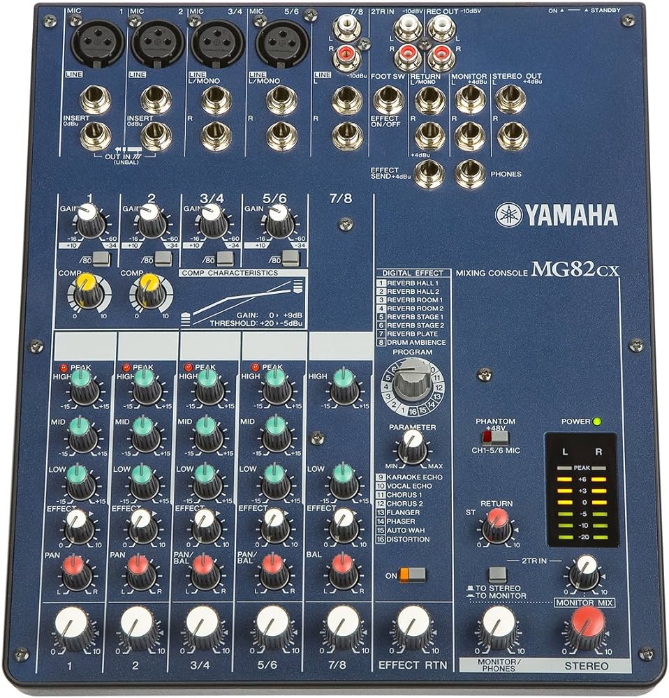 MG82CX Mezclador estéreo de 8 entradas con efectos digitales