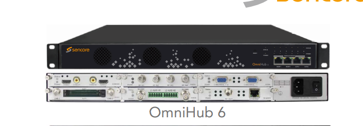 OmniHub-6-02 OmniHub 6 is the next generation of modular video processing by Sencore. The chassis comes with a single or dual power supply option and accommodates up to six modules. 