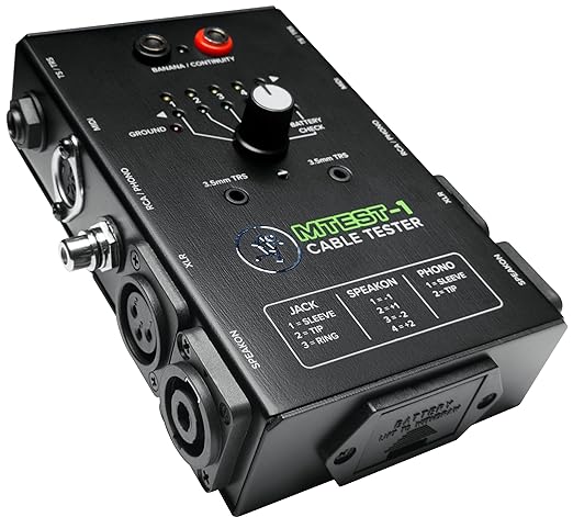 MTest-1 Mackie Cable Tester, 6-way switch Battery-Powered Connector Test (MTest-1)