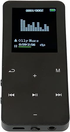Reproductor de MP3, reducción de Ruido Reproductor de MP4 Ligero Botones táctiles Bluetooth 4.2 con Diccionario de traducción para Diario(Negro)
