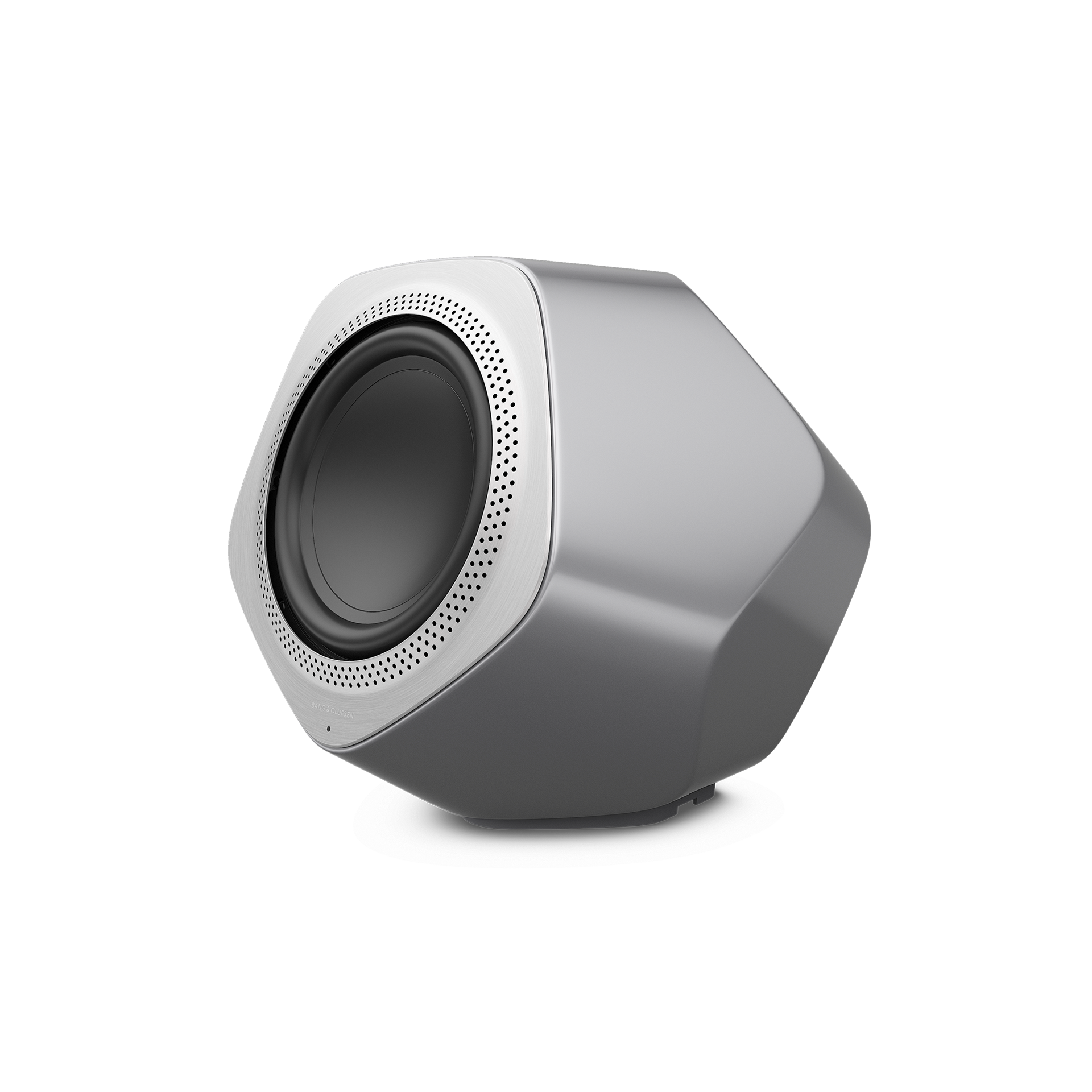 BEOLAB 19 GREY Subwoofer inalámbrico de alta gama que llena tu salón de bajos potentes y le aporta un diseño escultural y único.