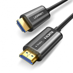 Cable HDMI de 15 Metros por Fibra Óptica 4K@60Hz / Fibra de 4 núcleos + Cobre estañado de 7 núcleos / Compatible con HDMI 2.0 / Alta velocidad 18 Gbps / 3D / HDR / Caja de Aleacion Zinc / Premium