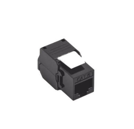Módulo Jack Keystone Cat6A (toolless), con terminación en ángulo 180 º Color Negro, Compatible con Faceplate y Patchpanel Linkedpro