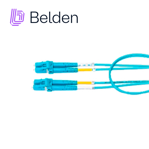 FP3LDLD002M JUMPER DE FIBRA OPTICA BELDEN FP3LDLD002M FORRO PVC COLOR AQUA FLAMABILIDAD OFNR RISER TIPO DE FIBRA MULTIMODO OM3 50/125 MICRAS CONECTORES LC DUPLEX - LC DUPLEX LONGITUD 2 METROS