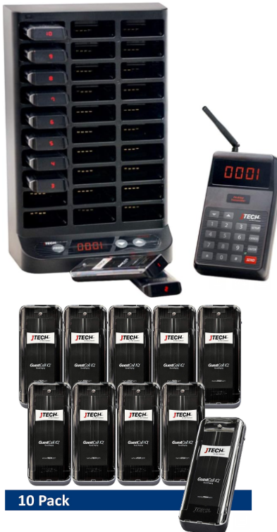 JTech GuestCall IQ Paging System - 10 Pagers
