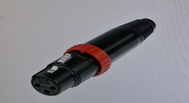 NC3FXX-B Conector de cable hembra de 3 polos con carcasa metalica negra. Conector con switch. 