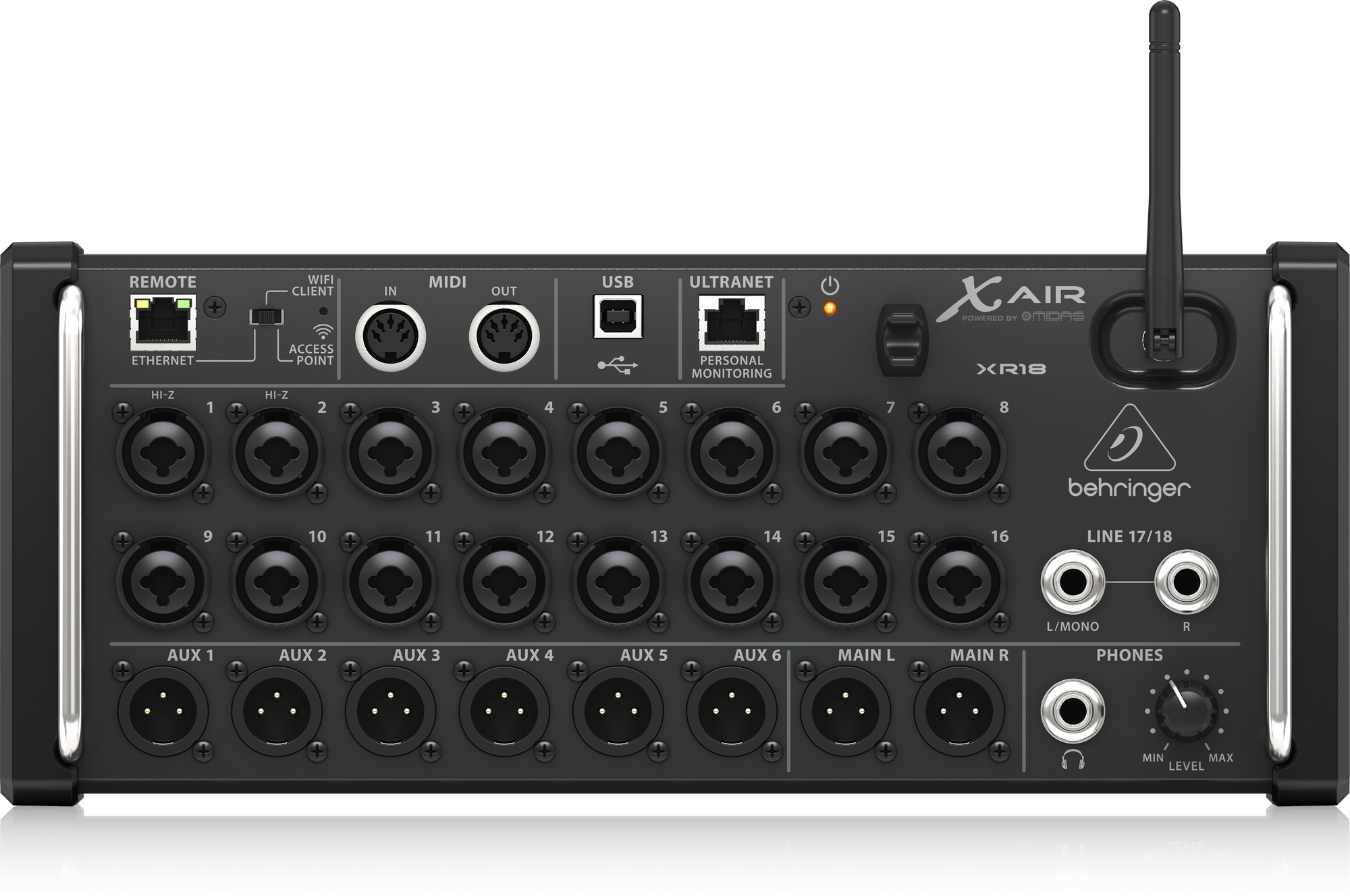 XR18 18-Channel, 12-Bus Digital Mixer for iPad/Android Tablets with 16 Programmable Midas Preamps, Integrated WiFi Module and Multi-Channel USB Audio Interface