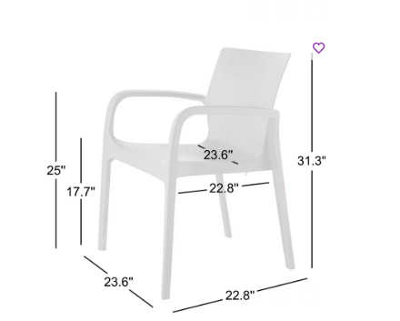 Alissa Resin Stacking Patio Dining Armchair 