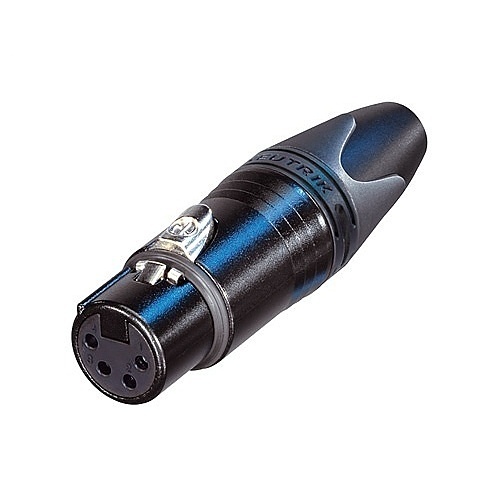 NC4FXX-B NEUTRIK NC4FXX-B 4-Pole Female Cable Connector with Black Metal Housing and Gold Contacts