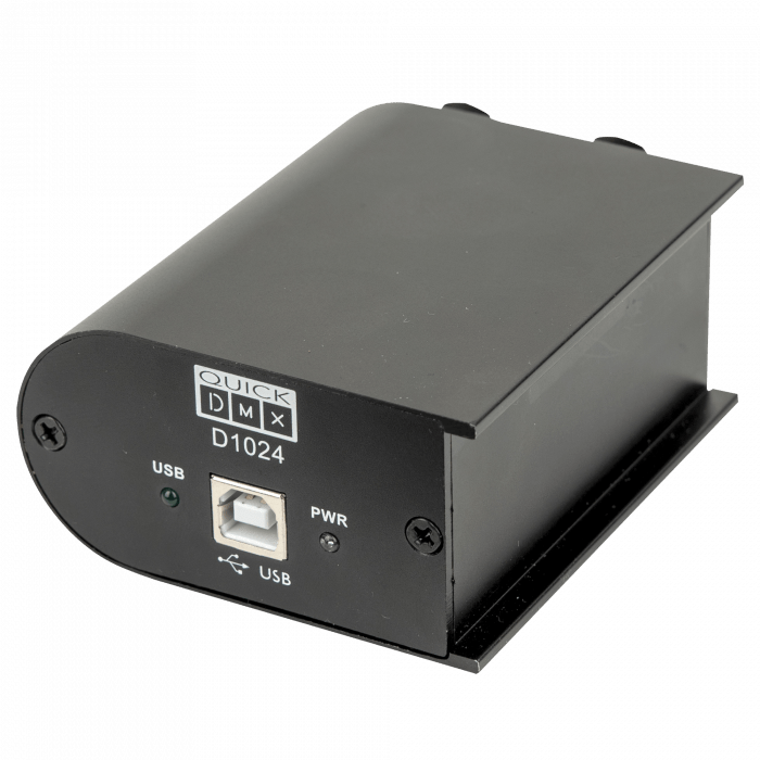 DMX D1024 Showtec Quick DMX D1024 Carcasa metálica a prueba de carreteras LEDs de indicación de energía y enlace en el panel fronta