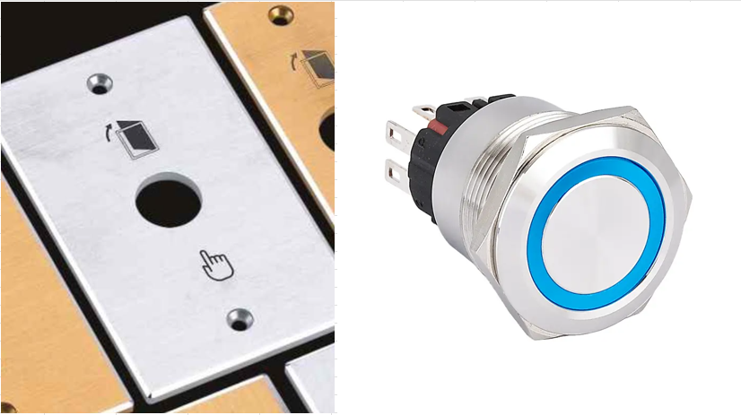 MJ-2/22/W 2 mm , 115* 70 MM without laser characters housing material: Aluminium alloy + Puss Button onpow6122F-11e/41OR42RGB/VOLT/AGE/S