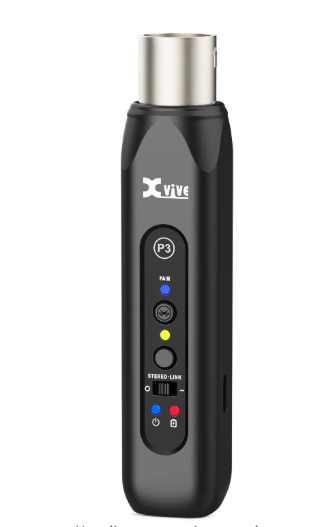 ‎P3 WIRELESS XLR Xvive P3 Receptor Bluetooth inalámbrico XLR para Adaptador Bluetooth para Altavoces, Mezclador de Audio Bluetooth, Sistemas PA, Sistemas DJ