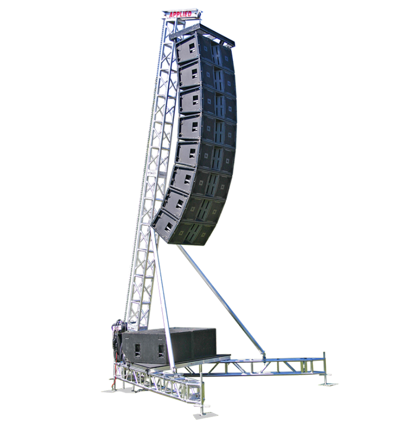 LINE ARRAY TOWER 01 Truss section 290 x 290 mm main tube : 50 * 3mm , brace tube 20 *2 mm, 9.5m