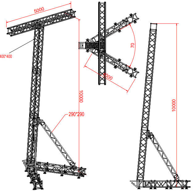 9.5m height lighting tower