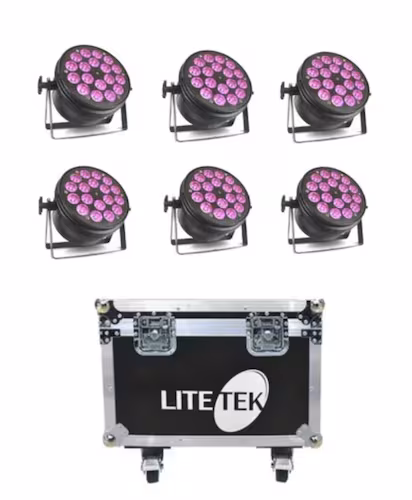 LITE-PAR 500 MALETA CON 4 PZ PARLEDS DE 6LEDS DE 10 WATS RGB+W+A+UV EXTERIOR IP65