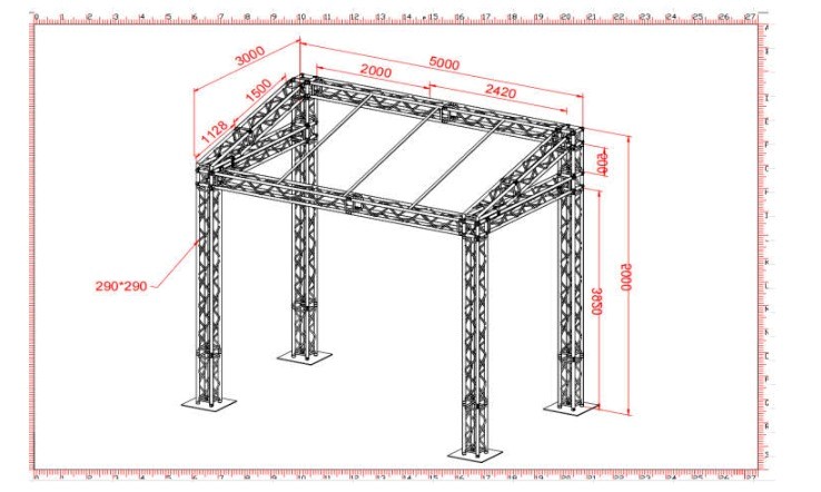 SLOPING ROOF 5m x 3m height sloping roof truss