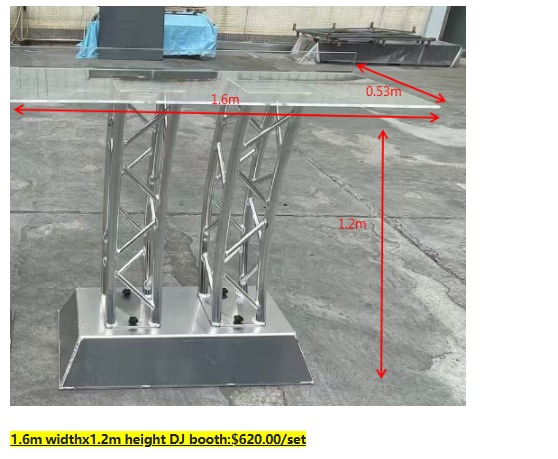 DJ BOOTH 1.6m w x 1.2m height dj booth