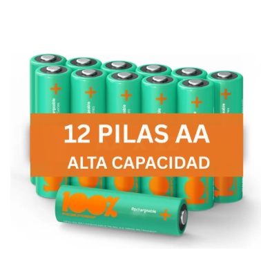 ‎PP230AAHCLA-2S12+9115 100%PeakPower Pilas Recargables AA 2300 mAh NiMH, Paquete de 12 Unidades