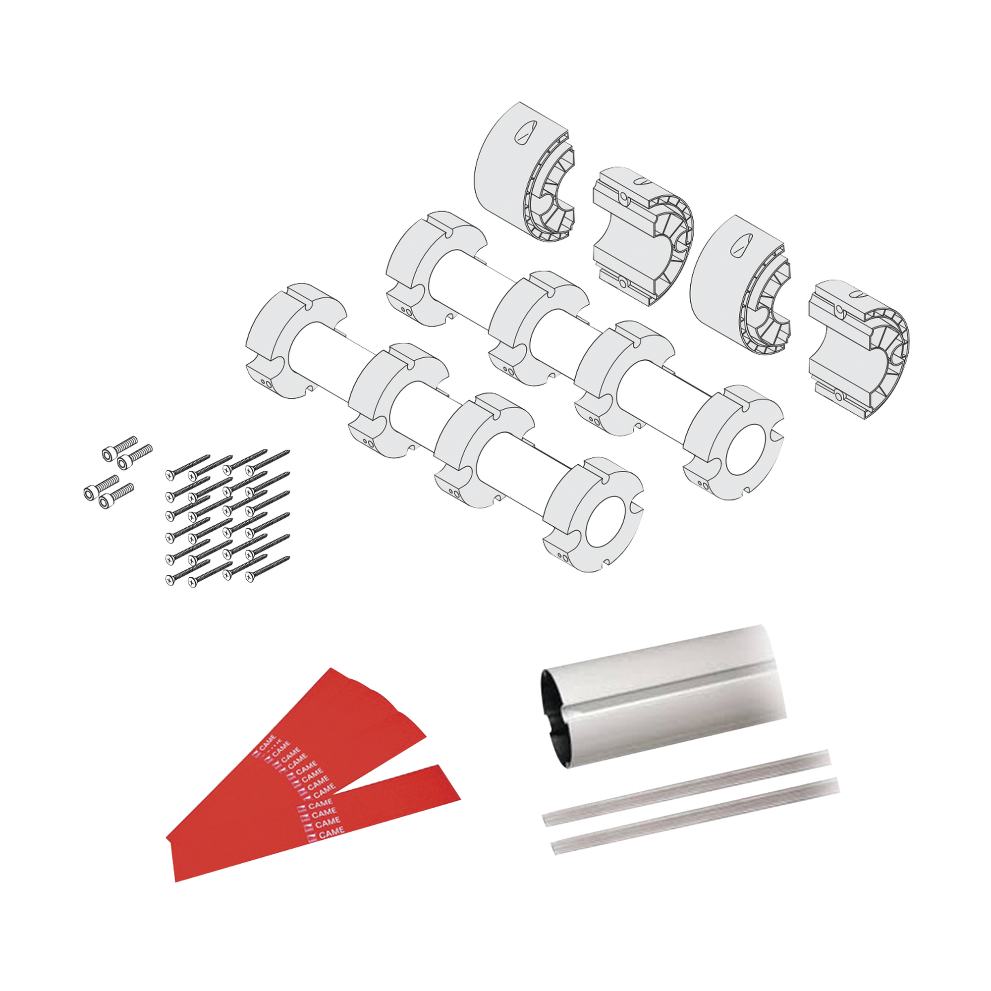 GARD8-ARM Kit de mástil para barreras GARD8 / Incluye 2 secciones tubulares de 4m / Incluye tiras reflejantes / Incluye unión central