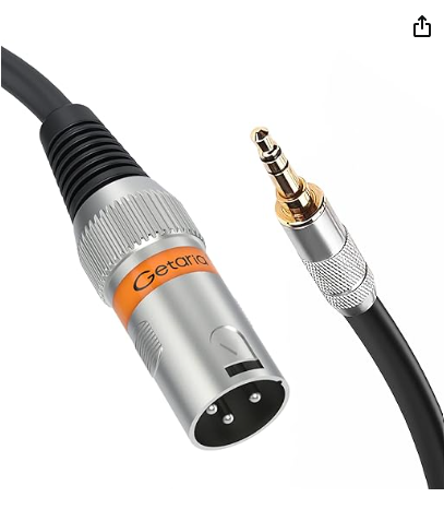 Male XLR to 3.5mm 3.3pies Cable 1/8 a XLR, Microfono XLR a 3.5 mm Jack TRS Balanceado Stereo Cable, Cable XLR Macho a Plug 3.5mm Adaptador Compatible con Altavoces
