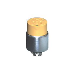 515CA Leviton Conector de Vinil Blindado, 15A, 125V, NEMA 5-15R, Gris/Amarillo