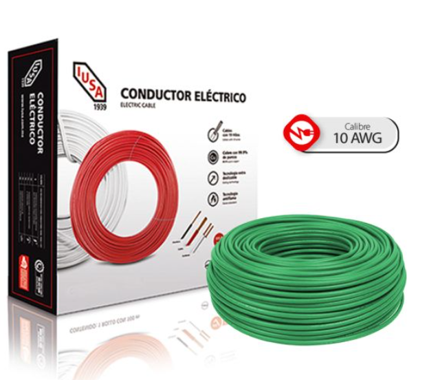 201I-017-V  CABLE THW # 10 VERDE IUSA METRO