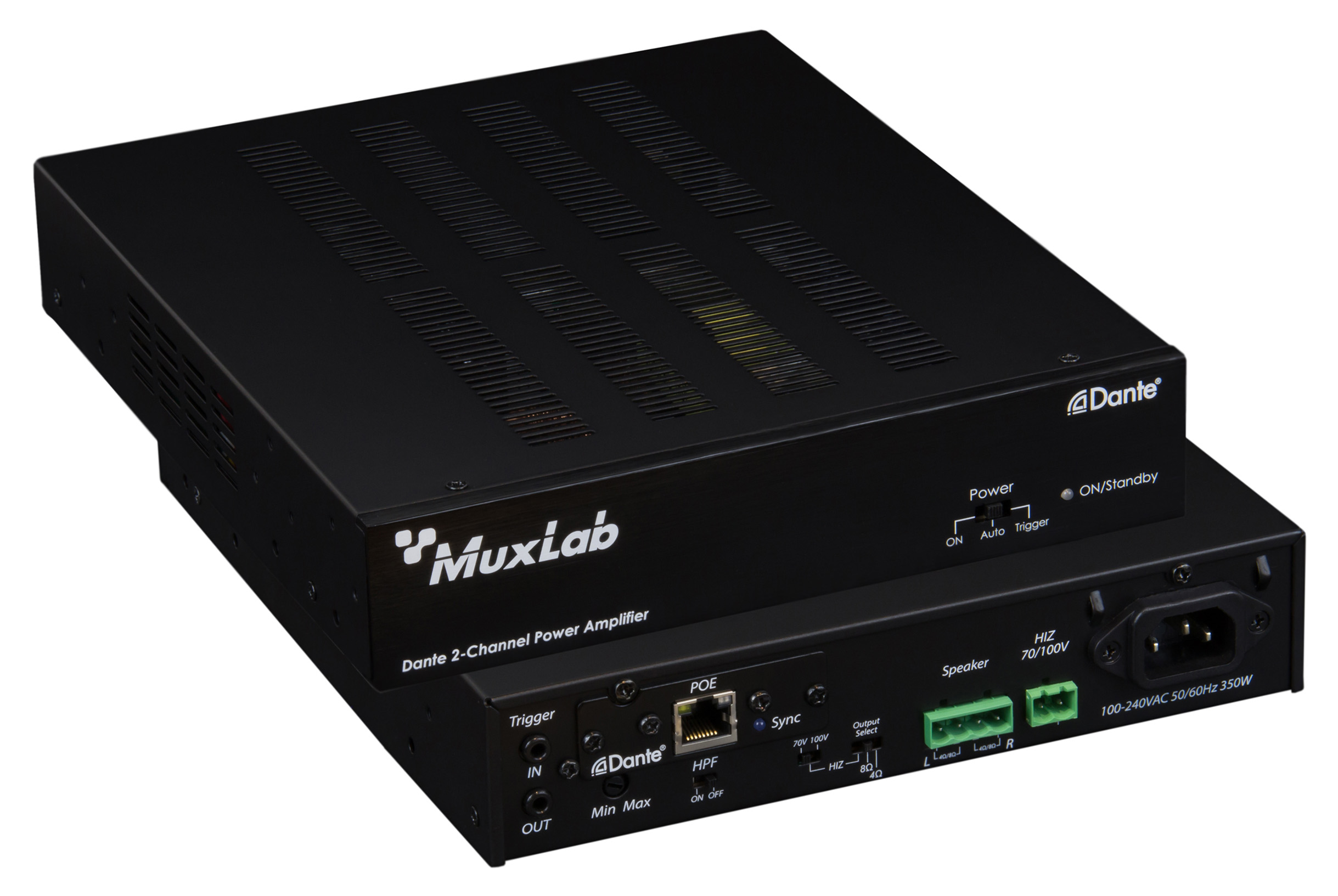 500553 Amplificador de potencia Dante de 2 canales y 240 W